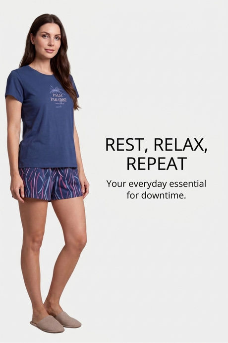 Sweet Dreams Graphic Printed Short Set - Iconic Navy — image 4